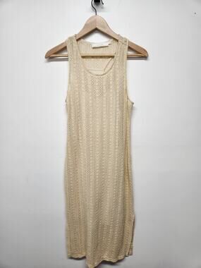 ASTR The Label Textured Open Knit Sleeveless Midi dress, Size M, In Ivory Color
